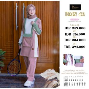 Setelan Baju Olahraga Wanita Muslim Jumbo Believe BMS 46 - Baju Senam Muslimah Terbaru