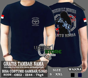 KAOS TNI PASUKAN ELIT HANTU RIMBA - TSHIRT KOPASUS -KAOS PANJANG PASUKAN ELIT INDONESIA HANTU RIMBA - MENGGUNAKAN BAHAN COTTON 24s tebal - gratis tambah nama