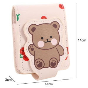On The Go Bear Lipstick Bag With Mirror Travel Portable Make Up Cosmetic Pouch Case Women Organizer LA