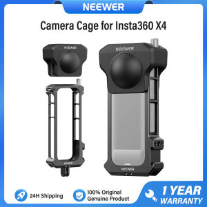 NEEWER Camera Cage for Insta360 X4 Khung máy ảnh Vỏ bảo vệ có ngón tay gập có nắp bảo vệ ống kính AC010