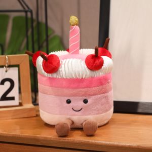20cm Creative Cute Cream Fruit Cake Plush Toy Simulation Birthday Cake Doll Birthday Gift Home Decoration