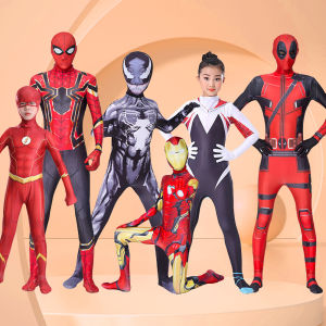 Spider-Man bodysuit hood Miles Gwen clothes expedition adult children halloween one-piece cos costume gifts