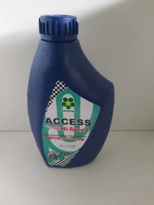 Dầu nhớt 2 thì Access his speed (xe gắn máy 2T và máy cắt cỏ) - nhớt màu xanh- chai 1l thương hiệu Mekong siêu khuyến mãi giá cực sốc pha xăng theo tỉ lệ khuyến cáo trên chai MP store