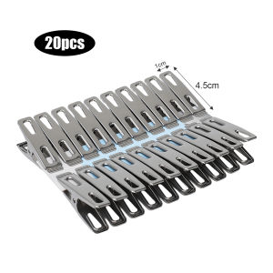 40Pcs Stainless Steel Flat Mouth Clothespins Binder Clips Drying Hanger Metal Clip Set Drying Clips For Sock