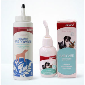 Bundle Bioline Pet Ear Powder Ear Cleaning Powder 30g + Bioline Ear Care for Dogs & Cats 50ml