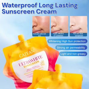 Light Whitening Sunscreen Waterproof Long Lasting SPF50+ Sunscreen Cream Moisturizing Non-Greasy Sunblock Cream UV Protection