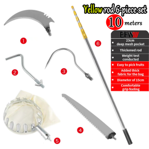 【Buy 1 Free 5】Fruit picker with adjustable long pole5/7/10m with basket Branch Pruning Saw Garden Saw