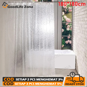 【180x180cm】3D Tirai Mandi Tirai kamar Mandi 3D Uk 180x180cm Kualitas Premium 