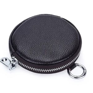 Royal Bagger Coin Purse for Women Genuine Cow Leather Small Round Bags Fashion Simple Earphone Storage Bag Card Holder 201