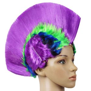 FGJHD Natural Funny scomb Fluffy Colored Mohawk Wig Bar Disco Rainbow Punk Wig Cosplay Party