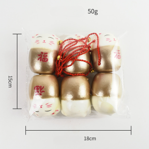 6Pcs Ornament Imlek Dekorasi Lucky Cat Mini Pajangan Kucing Hoki Chinese Hiasan Florist Bunga