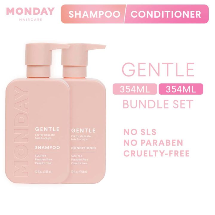 [BUNDLE SET] MONDAY GENTLE Shampoo + Conditioner (354 ml x 2) Lazada PH