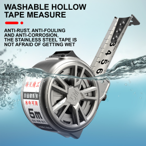 Heavy-Duty Stainless Steel Self-Locking Measuring Tape with Dual Brake System Waterproof Rust-Proof and Anti-Fouling - 5m Length