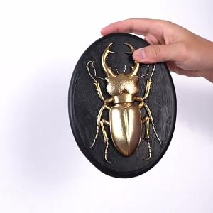 Sacesr Vintage Resin Golden Insect Wall Sculpture Black Beetle Cicada Bugs Wall Hanging Aesthetic Dark Academia Home Gallery Wall Decor 9R3H1