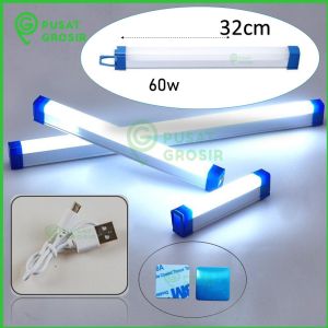 Lamp Emergency LED 32cm 60w Lampu Darurat portable penerang cahaya putih super terang