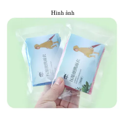 Áo mưa mini dùng một lần dạng nén chân không nhỏ gọn trọng lượng 20g