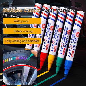 Tyre Paint Pen Waterproof Permanent Car Tire Marker Pen Multi Purpose Automotive Paint Marker Pen Quick Dry Tire Lettering Pen Auto Motorcycle Wheel Rim Care Tool