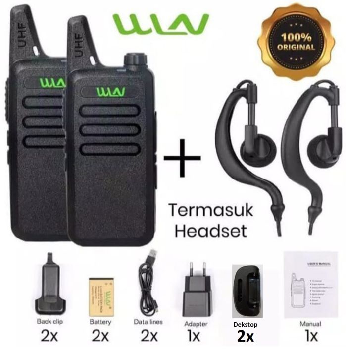 HT WLN KD C1 TwoWay UHF KDC1 UHF 1 Kotak Isi 2 Ht Free 2 Headset Wln