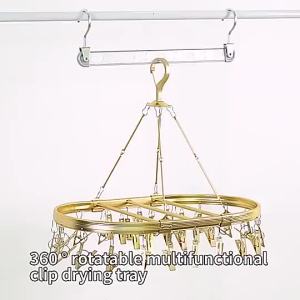 Aluminum Round Sock Drying Rack    32 Steel Clips    Space-Saving Laundry Hanger    3 Colors