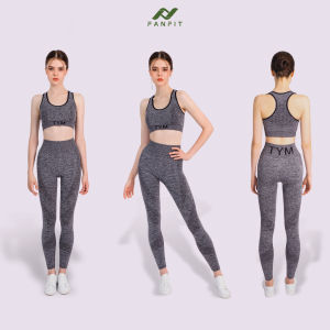 Set đồ thể thao Nữ tập Gym Yoga Pilates TYM Seamless S-SETWT001 - Bra Legging - Chất liệu cao cấp - Họa tiết logo dệt nổi