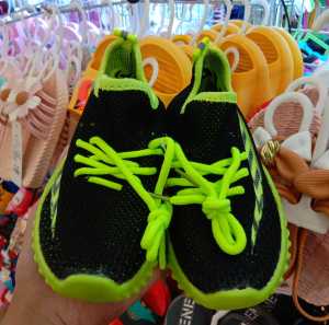 Sepatu Kets Lampu Anak Green-Black BOS361