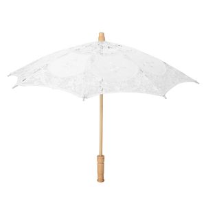 BK6H White Color Lace Parasol Flower Embroidery Silk Material Embroidery Umbrella Handmade Bridal Umbrella Wedding Photography