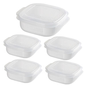 3/5/10ชิ้น ข้าวย่อยบรรจุภัณฑ์กล่องเก็บของสด/ผลไม้ข้าวแยกกล่องบรรจุภัณฑ์/กล่องเก็บเตาอบไมโครเวฟอุ่นแช่แข็ง