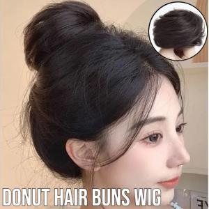 ⚡【Bun Head Wig】Elastic Straight Hair Bun Ring Natural Fluffy Straight Hair Band Wig Bag Women Lazy Hair Accessories High Temperature Silk Wig Headband 低扎丸子头假发发圈