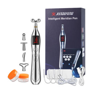 Suolaer Acupuncture Pen Rechargeable Laser Meridian Pen EMS Muscle Stimulator Tens Electroestimulador Massager Pain Relief Body Massager with 2Gel