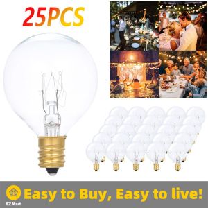 【Fast Shipping】 25pcs G40 Replacement Light Bulb Tungsten E12 2700K Warm White 7W 220V-240V for String Light Home Party Decoration Wedding Function Portable G40-Bulbs