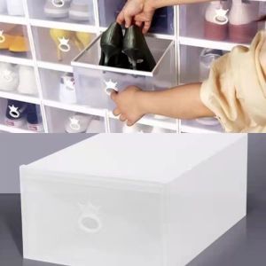 (LARGE SIZE) 33*23*14cm STACKABLE SHOES SHOE BOX DRAWER RACK ATTACHABLE STORAGE KASUT ORGANIZER SHOEBOX