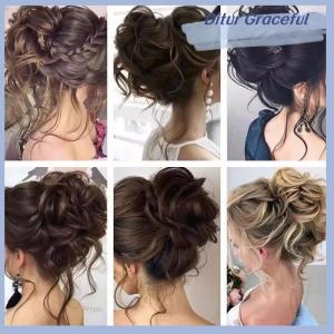 Ditur Synthetic Curly Bun Messy Claw Chignon Clip Elastic Hair Scrunchies Hairpieces Donut Updo Hair Pieces For Women