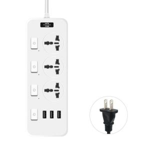 LITUILI 2500W Ổ cắm điện Phổ thông Phích cắm US UK EU Bảng mở rộng nguồn An toàn Cáp nối dài Dây nối dài ổ cắm phẳng Văn phòng