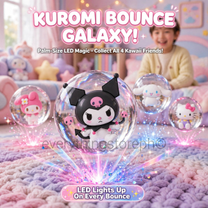 Sanrio Crystal Ball LED Night Light - Kuromi My Melody Cinnamoroll Hello Kitty Star Confetti Bouncing Globe