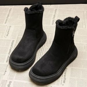 รองเท้าบูตลุยหิมะสำหรับผู้หญิงสำหรับผู้หญิง2024รองเท้าผ้าฝ้ายฤดูหนาวผ้ากำมะหยี่และผ้าฝ้ายหนารองเท้าผู้หญิงอบอุ่นและกันลื่นรองเท้าบูทสำหรับลุยหิมะรองเท้าบูตลุยหิมะสำหรับผู้หญิง