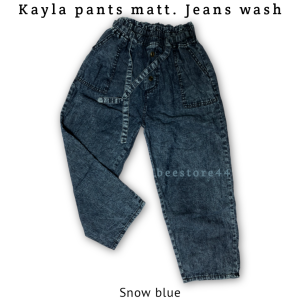 KAYLA JEANS BUTTON 3 BAGGY JEANS KANCING BAGGY JEANS SNOW BLUE
