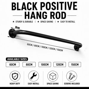 【24h Ship】Iron Hanger Bar Wall Mounted Clothes Rack Strong Durable Easy Installation High Load Capacity Gold/Black/White