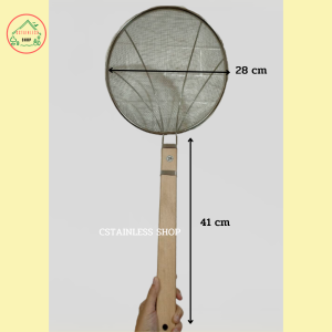 กระชอนสแตนเลสด้ามไม้