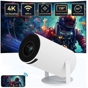 UORRIS HY300 Smart Proyektor Android 11.0 4K UHD 1080P WiFi6.0 Bluetooth 5.0 1GB+8GB 320 ANSI Lumens