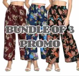 MUSHOP BUNDLE OF 3 PIECES LONG WIDELEG SQUAREPANTS