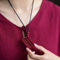 Cinnabar Necklace Pendant招财项链 原矿硃砂项链 高含量紫金砂如意算盘吊坠吊饰（已开光）. 