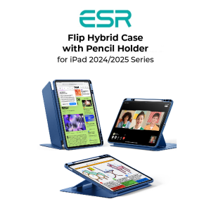ESR iPad 11 (2025) | iPad Air 13 (2024/2025/2026) | iPad Air 11 (2024/2025/2026) | iPad Air 5/4 Flip Hybrid Case w/ Pencil Holder