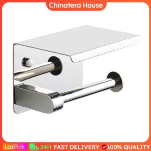 Stainless Steel Paper Towel Stand Wall Mounted Punch-Free for Bathroom Washroom
