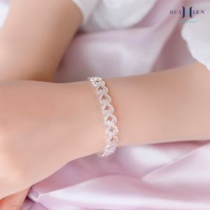 Lắc Tay Bạc Nữ Nguyên Chất Duy Hiển S990 Hình Trái Tim Bản To Dày Dặn Chắc Chắn