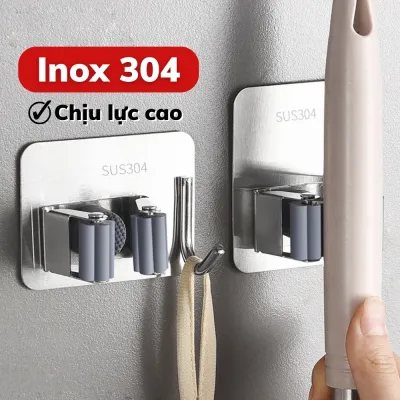 [VOUCHER 12% | MEGA 05.06 - 10.06] Móc Treo Kẹp Chổi INOX 304 Móc Dán Tường Siêu Chắc Thiết Kế Hiện Đại