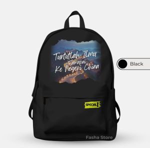 Tas Ransel Pria Casual Waterproof Motif Inspiratif - Hitam