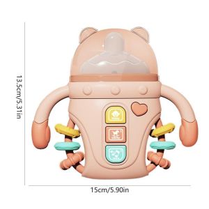 Baby Musical Feeding Bottle Baby Pacifier Teether Early Education Simulation Milk Bottle with Music