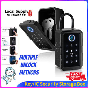 Key Storage Box Fingerprint Password App Tuya Security Boxes Lock Boxes Padlock Key Lockbox For Keys and ID Cards