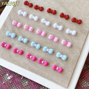 [COD] YANGJT เครื่องประดับเล็บรูปโบว์ติด3D สีสันสดใสเครื่องประดับเรซิ่นสีสันสดใสสำหรับผู้หญิง10ชิ้นเครื่องประดับเล็บพลอยเทียมตกแต่งเล็บของขวัญแบบทำมือ