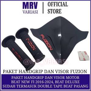 Promo Murah Visor BEAT NEW BEAT DELUXE 2017-2024 Logo FUZION + Handgrip Motor FUZION Sudah Termasuk Dauble Tape Buat Pemasangan Anti Pecah